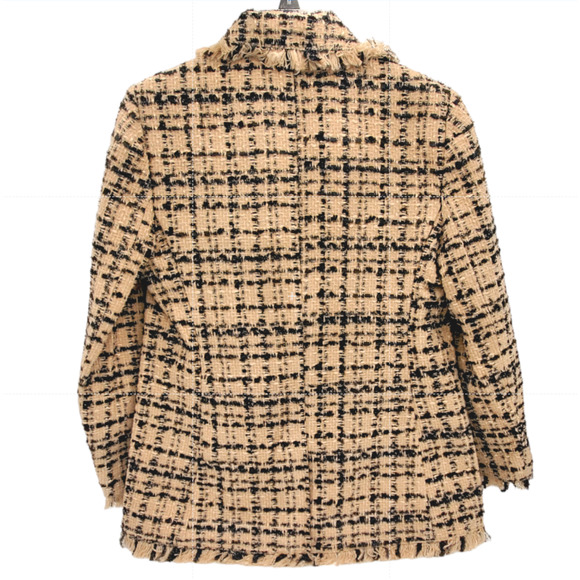 kate spade Beige and Black Tweed Fringed Blazer - Picture 4 of 11